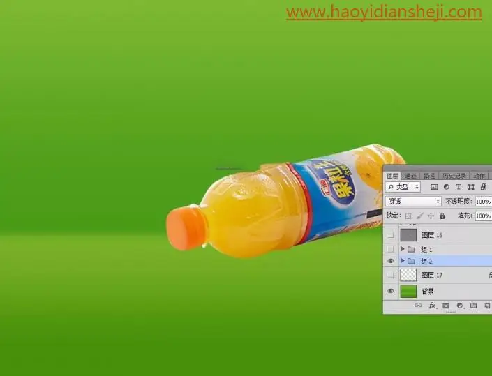 创意合成，用PS合成独具匠心的橙子饮料创作作品_www.haoyidiansheji.com