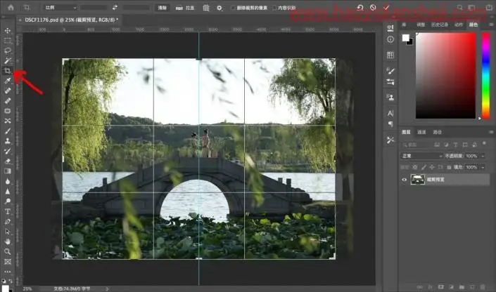 古风人像，通过PS把照片营造一种中国风的诗情画意景色_www.haoyidiansheji.com