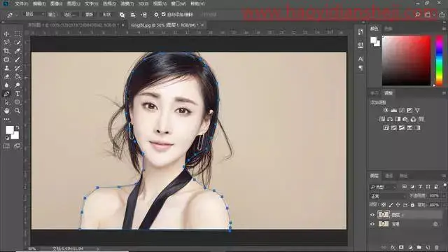 抠发丝，用PS中的蒙版给人物进行快速抠头发_www.haoyidiansheji.com
