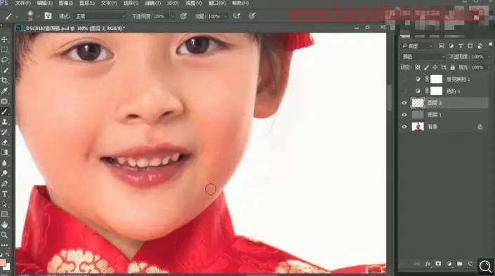 儿童摄影，制作新春贺喜主题的儿童照片_www.haoyidiansheji.com