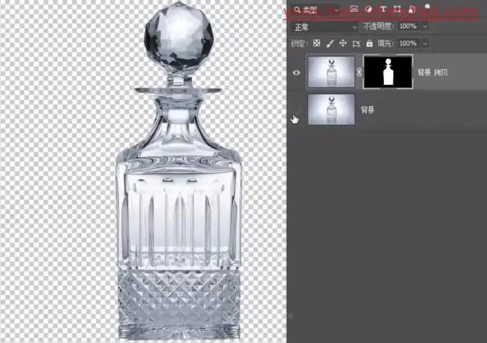 抠玻璃，通过PS抠出透明的玻璃瓶_www.haoyidiansheji.com