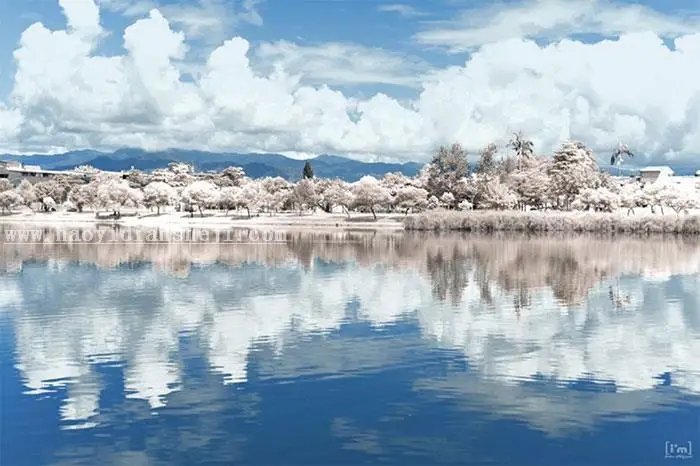 雪景效果，通过PS把湖泊景观调成唯美的雪景效果_www.haoyidiansheji.com