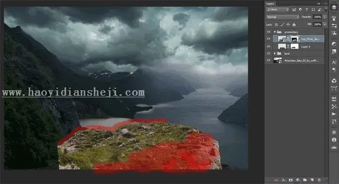 场景合成，在PS里创建一个魔幻瑰丽的场景_www.haoyidiansheji.com