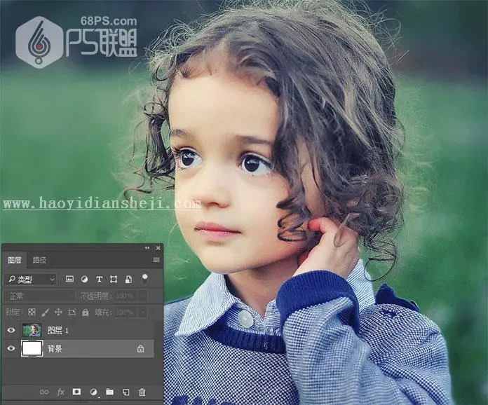 水彩效果，制作复古水彩画人像照片教程_www.haoyidiansheji.com