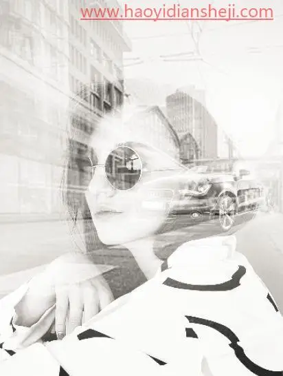 双重曝光，Photoshop混合模式制作人物双重曝光_www.haoyidiansheji.com