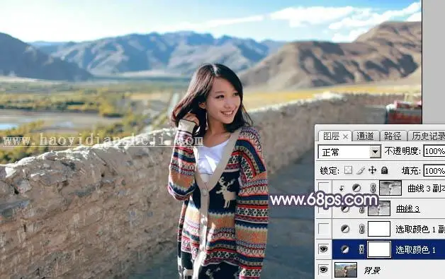 霞光效果，给外景人物背景加上璀璨的霞光_www.haoyidiansheji.com