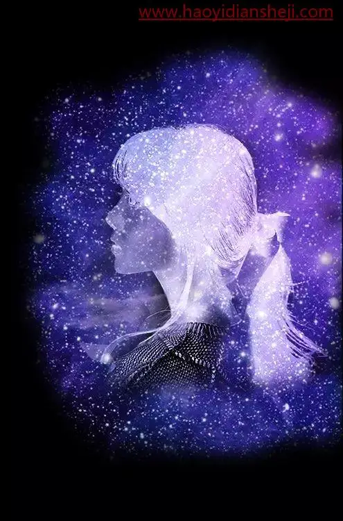 星空效果，打造梦幻星空人物照片_www.haoyidiansheji.com