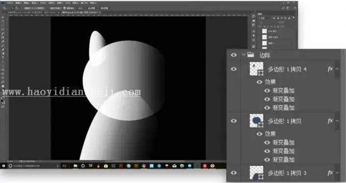 图案绘制，用PS制作颗粒猫咪_www.haoyidiansheji.com