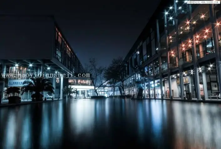 夜景效果，用PS制作浪漫梦幻的城市夜景照片_www.haoyidiansheji.com