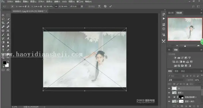 古风人像，通过PS把前期偏暗的古装人像制作出仙气十足的效果_www.haoyidiansheji.com