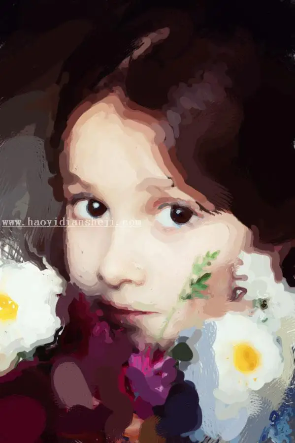 油画效果，水彩油画效果视频教程_www.haoyidiansheji.com