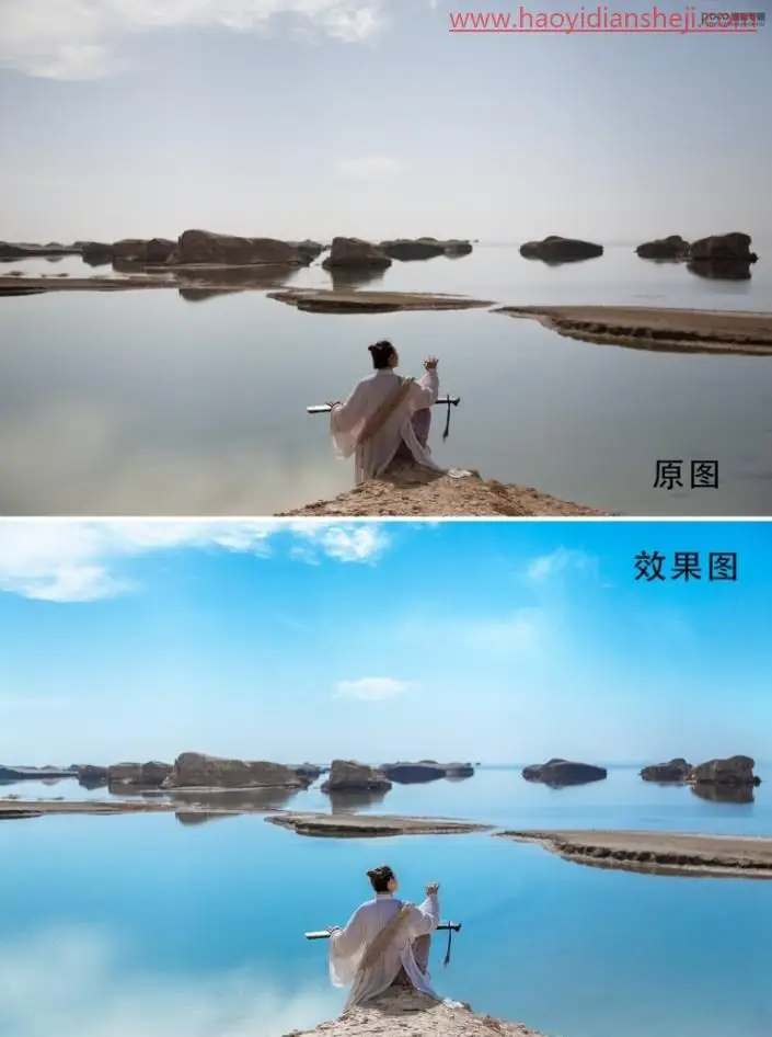 通透人像，怎么做才能修出干净通透意境风人像_www.haoyidiansheji.com