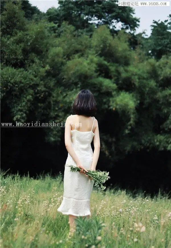 小清新，用PS调出室外人物清新淡雅的感觉_www.haoyidiansheji.com