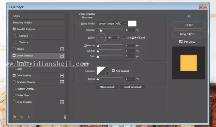 文字设计，通过PS制作奶酪样式的文字_www.haoyidiansheji.com
