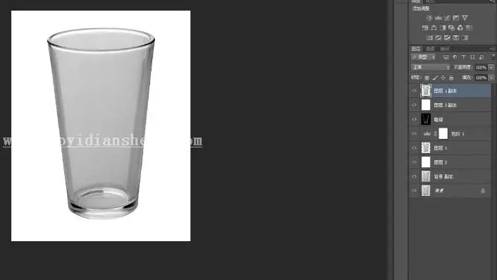 抠玻璃，利用通道抠出通透玻璃杯_www.haoyidiansheji.com