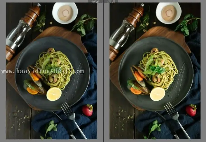 美食后期，自然光拍出的食物后期调色步骤_www.haoyidiansheji.com