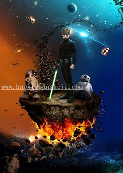 场景合成，在PS里合成一个《星球大战》的海报_www.haoyidiansheji.com
