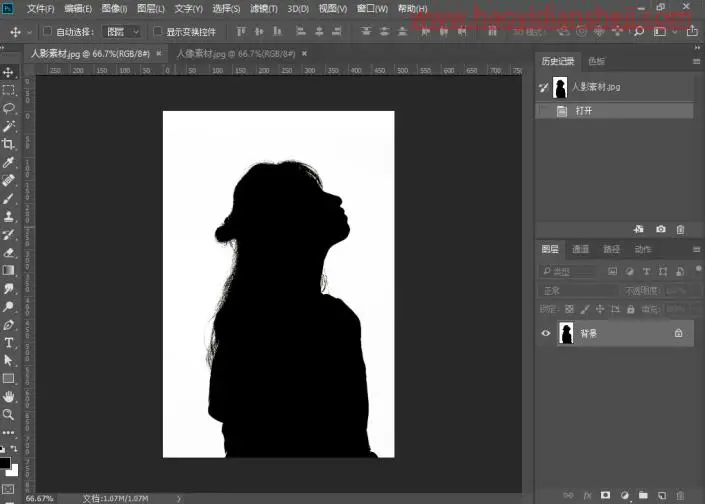 头像设计，制作人物剪影效果头像_www.haoyidiansheji.com