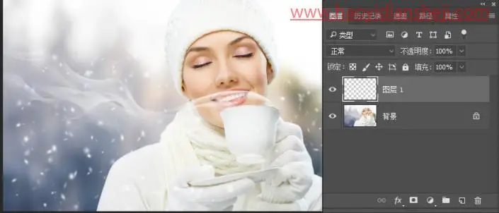 飘雪效果，通过ps给冬日里的人物制作一种飘雪的效果_www.haoyidiansheji.com