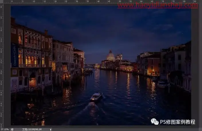 图片效果，通过PS把普通夜景照片制作成银河效果照片_www.haoyidiansheji.com
