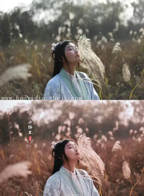 古风调色，古装汉服调色实例分享_www.haoyidiansheji.com