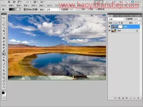 换背景，通过PS给古建筑背景下的人像添加蓝天白云_www.haoyidiansheji.com