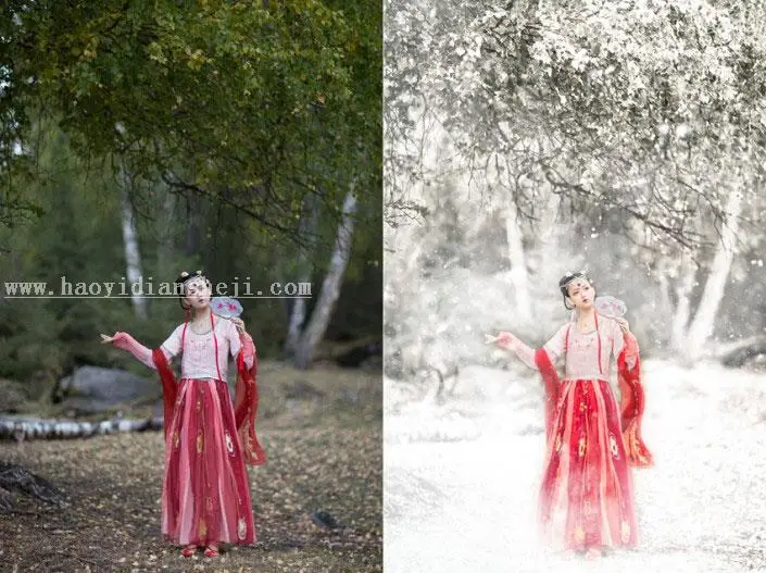 雪景效果，用PS带你到南方的艳阳里大雪纷飞_www.haoyidiansheji.com