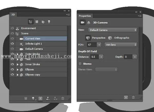3D功能，用PS中的3D功能制作金属材质的文字_www.haoyidiansheji.com