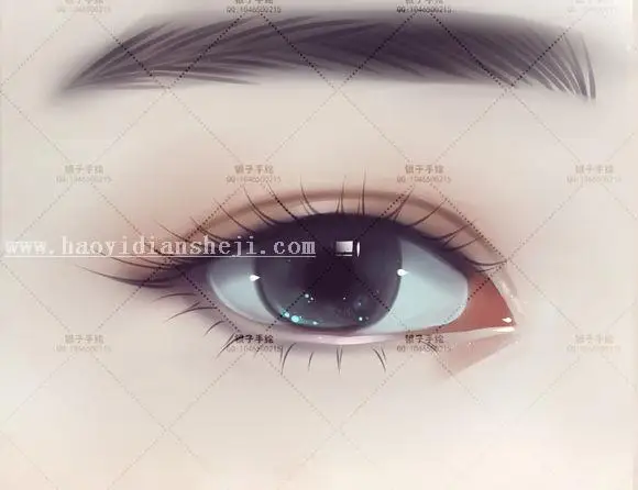 SAI教程，教你如何结合PS做眼睛转手绘_www.haoyidiansheji.com