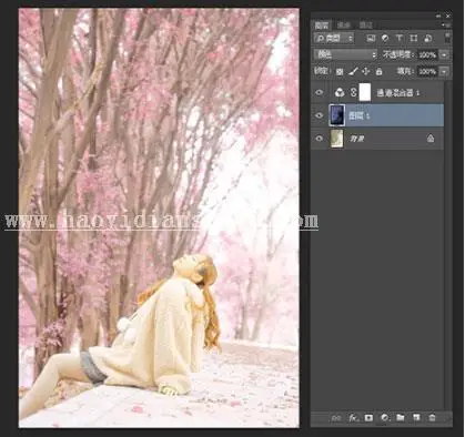 梦幻效果，用PS给人物营造粉色梦幻效果_www.haoyidiansheji.com