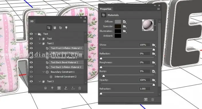 3D功能，通过PS的3D功能制作沙发上的靠枕_www.haoyidiansheji.com