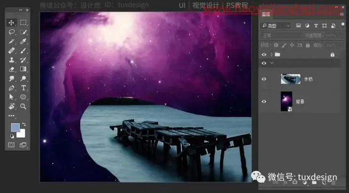 唯美合成，通过PS合成一副安静的女子坐立的梦幻场景_www.haoyidiansheji.com