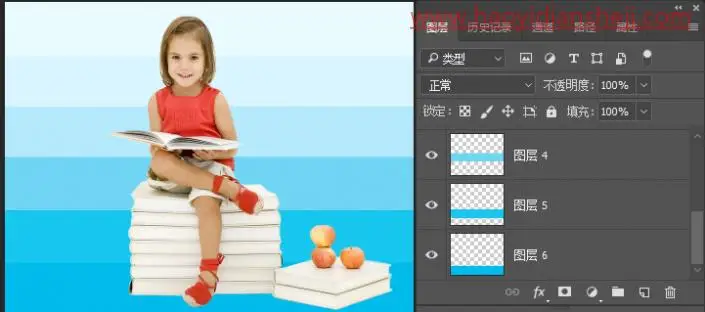 工具运用，用ps中的颜色库给图片制作相近色的背景_www.haoyidiansheji.com
