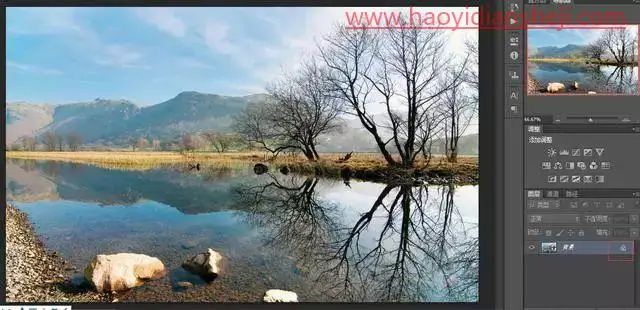 雪景效果，在PS中给照片制作雪景效果图_www.haoyidiansheji.com