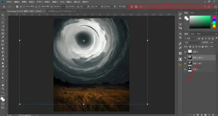 创意合成，制作一款科幻十足的月球之门创意海报_www.haoyidiansheji.com