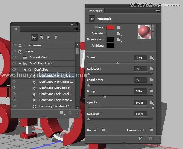 3D字体，通过PS制作红色积木立体文字图片_www.haoyidiansheji.com