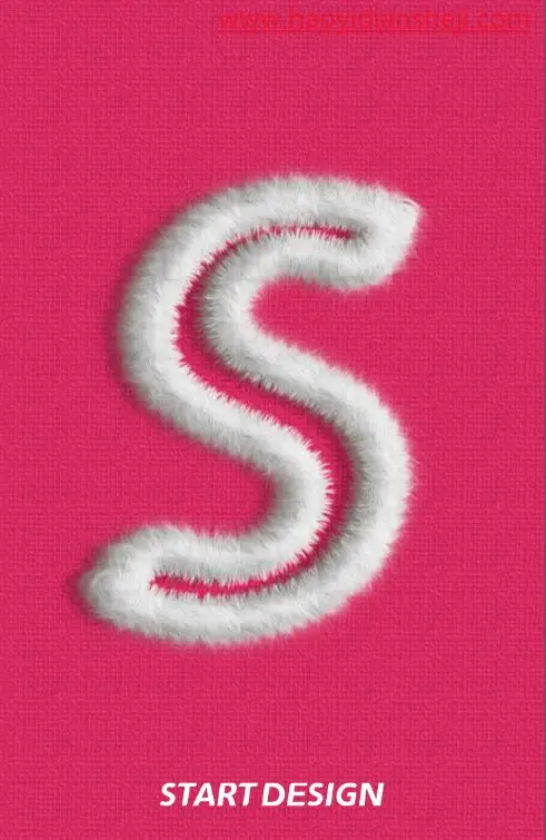 可爱字，制作一款可可爱爱的毛绒效果字体_www.haoyidiansheji.com