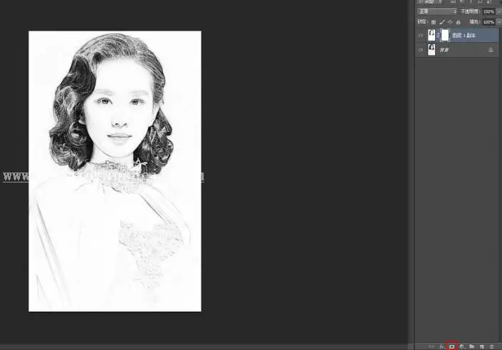 素描效果，用PS把刘诗诗的照片转化为逼真素描照_www.haoyidiansheji.com