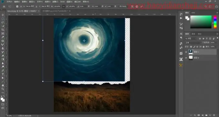 创意合成，制作一款科幻十足的月球之门创意海报_www.haoyidiansheji.com