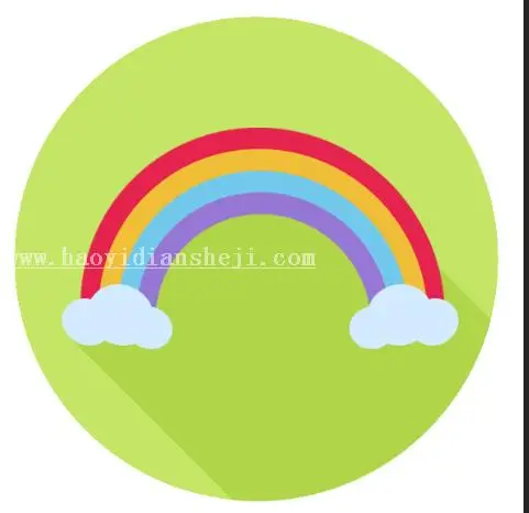 扁平化，设计扁平化风格彩虹图标_www.haoyidiansheji.com