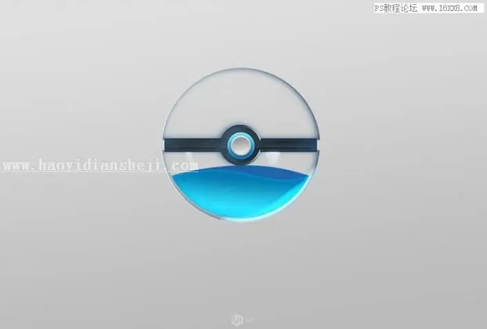 图标设计，制作晶莹剔透的玻璃球图标_www.haoyidiansheji.com