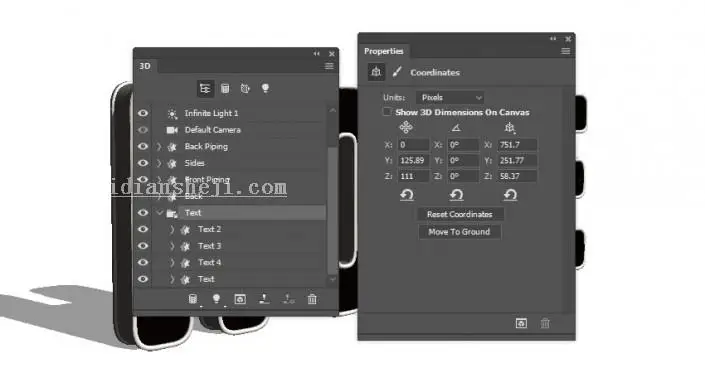 3D功能，通过PS的3D功能制作沙发上的靠枕_www.haoyidiansheji.com