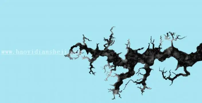 国画效果，用PS制作一张梅花雪景图_www.haoyidiansheji.com