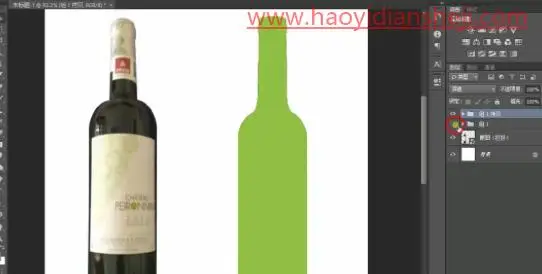 产品修图，给白葡萄酒进行精修_www.haoyidiansheji.com