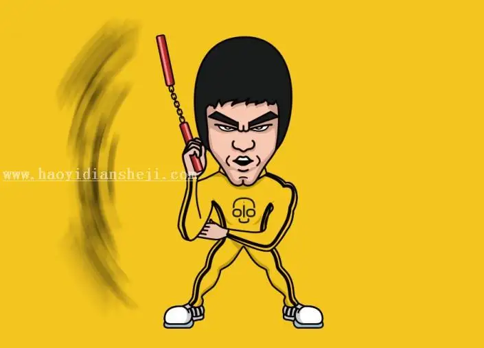 动画教程，用PS做一个李小龙武术动态图_www.haoyidiansheji.com