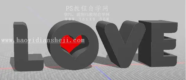 金属字，用PS创建象征爱情的金属文字_www.haoyidiansheji.com