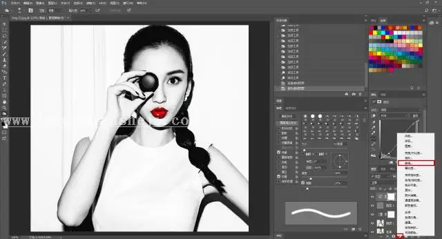 黑白照片，用Angelababy做例子用Photoshop调出黑白复古人像_www.haoyidiansheji.com