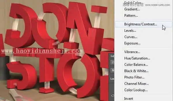 3D字体，通过PS制作红色积木立体文字图片_www.haoyidiansheji.com