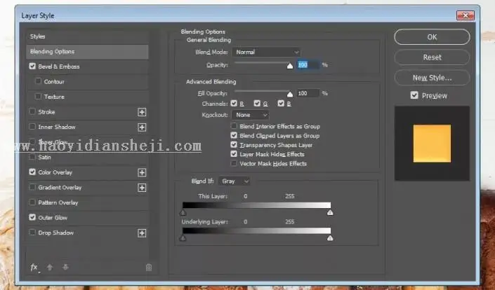 文字设计，通过PS制作奶酪样式的文字_www.haoyidiansheji.com