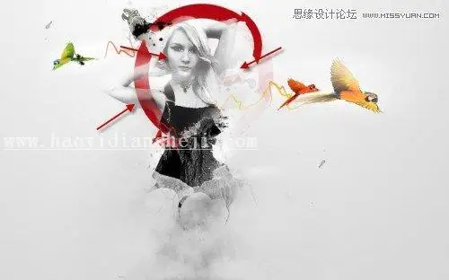 场景合成，通过PS合成抽象风格的艺术插画_www.haoyidiansheji.com